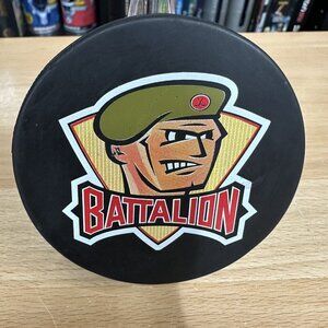 Vintage North Bay Battalion OHL Hockey Puck Viceroy Made In Canada